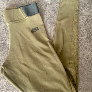 Nike Olive Stretchy Workout Leggings with Lace!